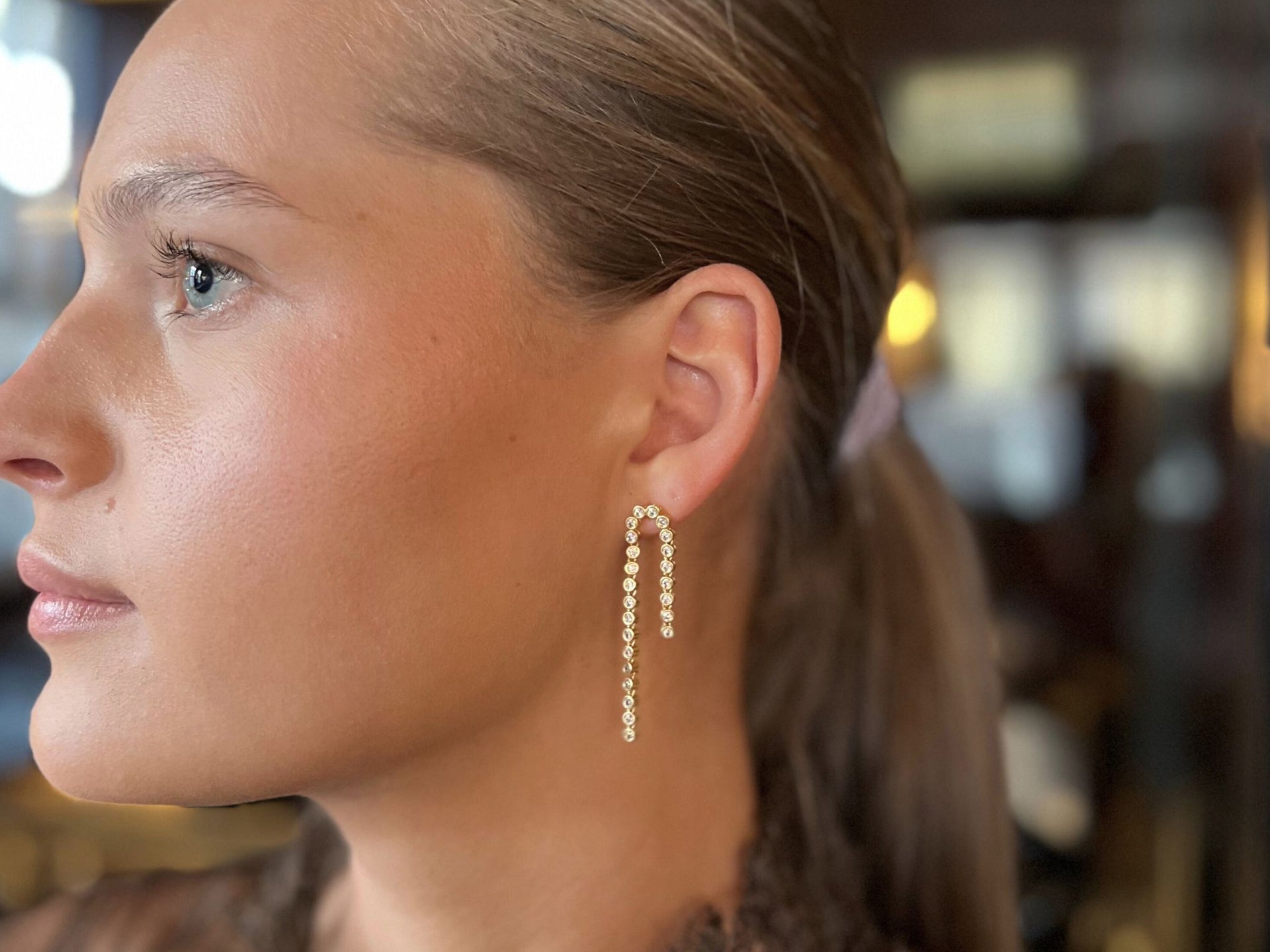 Sofie - Double Drop Earrings Gold