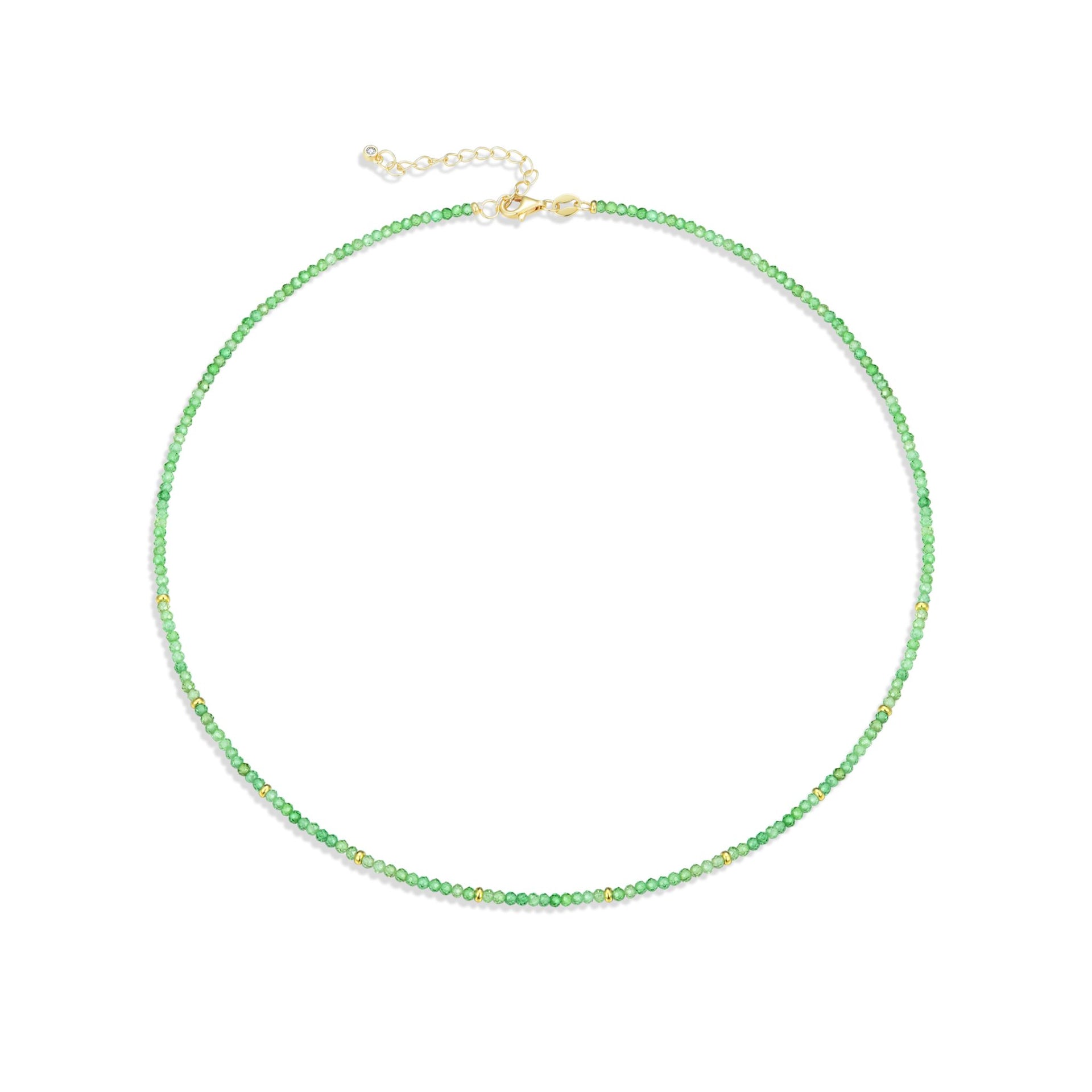 Nila Noor Amara Necklace Necklaces Green Saphire