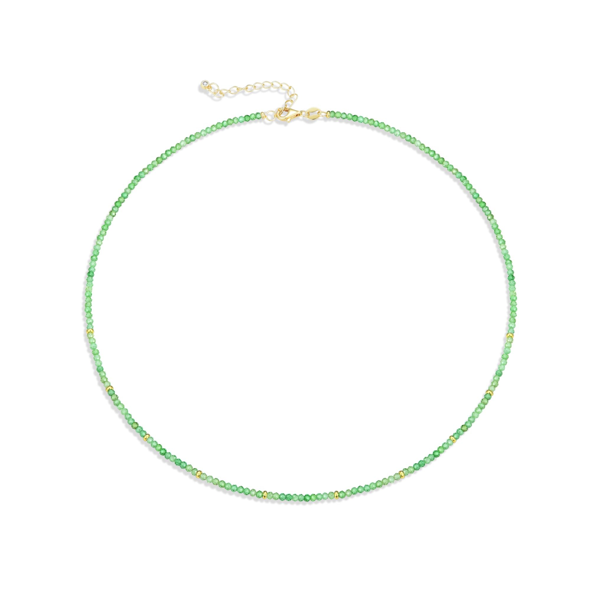 Nila Noor Amara Necklace Necklaces Green Saphire