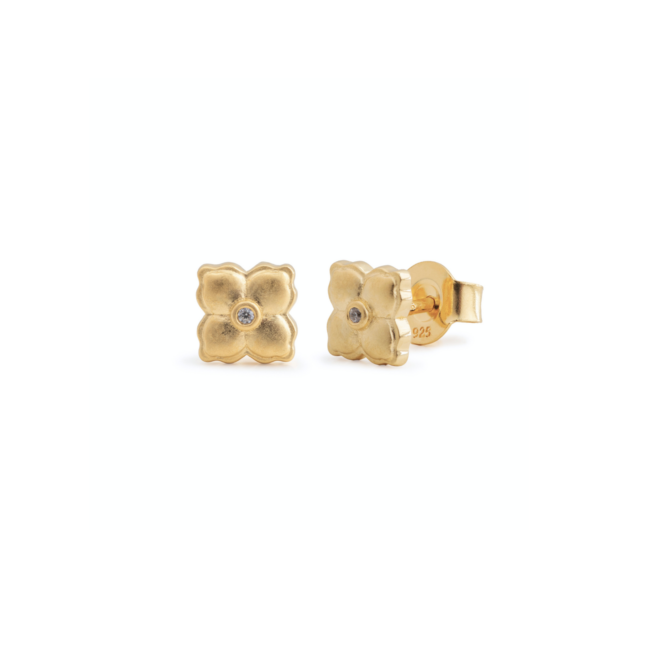 Avena - Flower Stud Earrings Gold