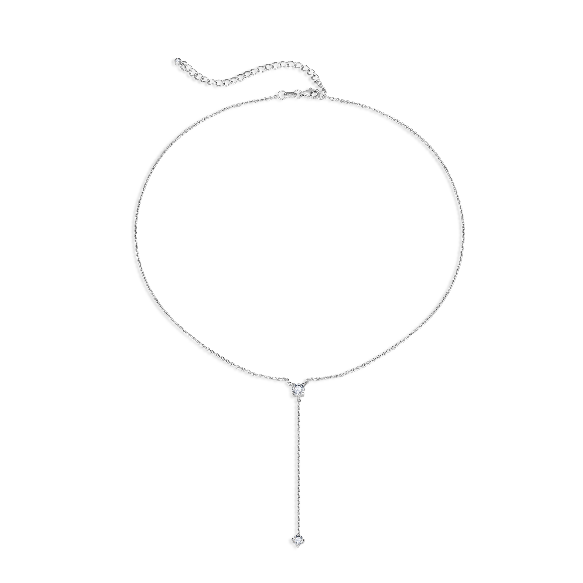 Elle - 2 stone Necklace Silver