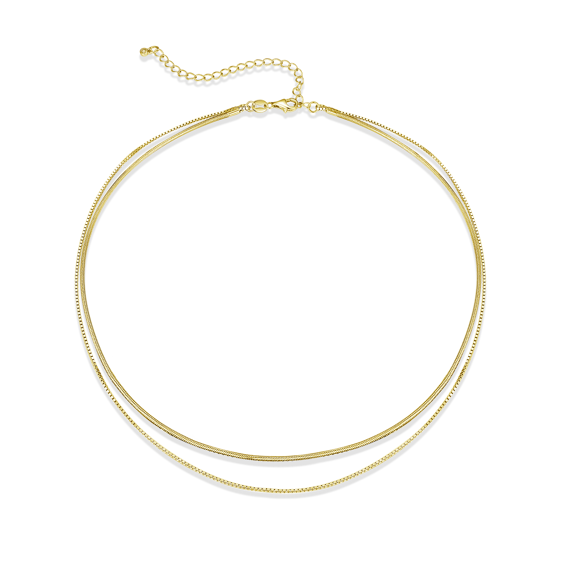 Nova - Double Mix Necklace Gold