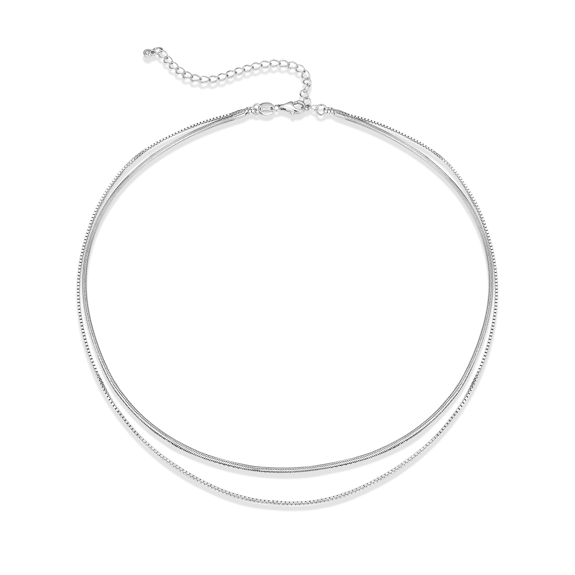 Nova - Double Mix Necklace Silver