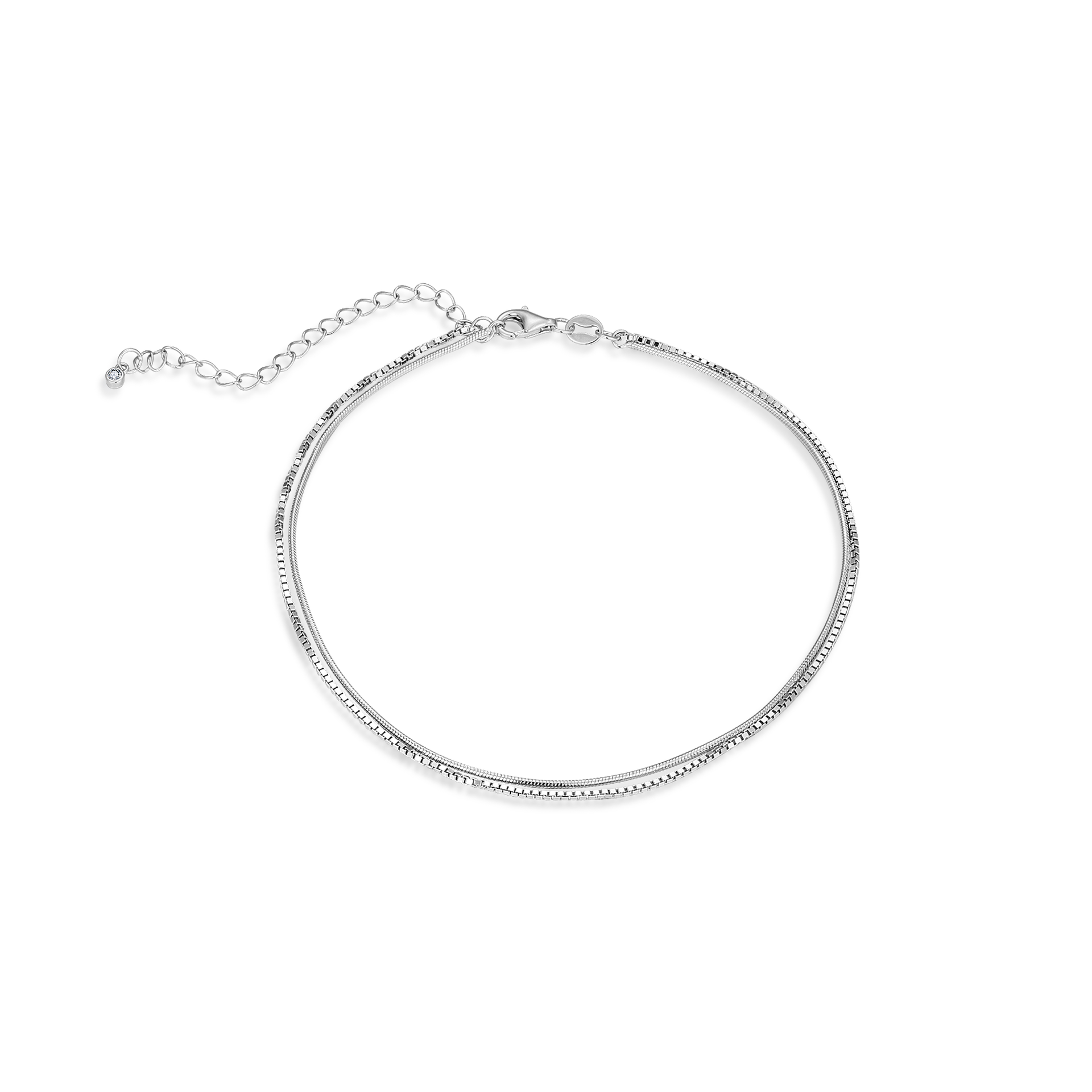 Nova - Double Mix Anklet Silver