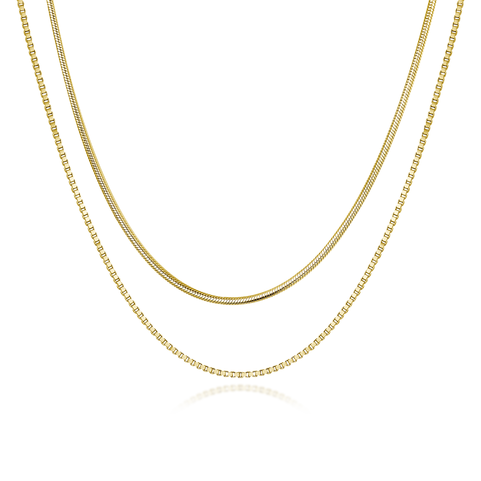 Nova - Double Mix Necklace Gold