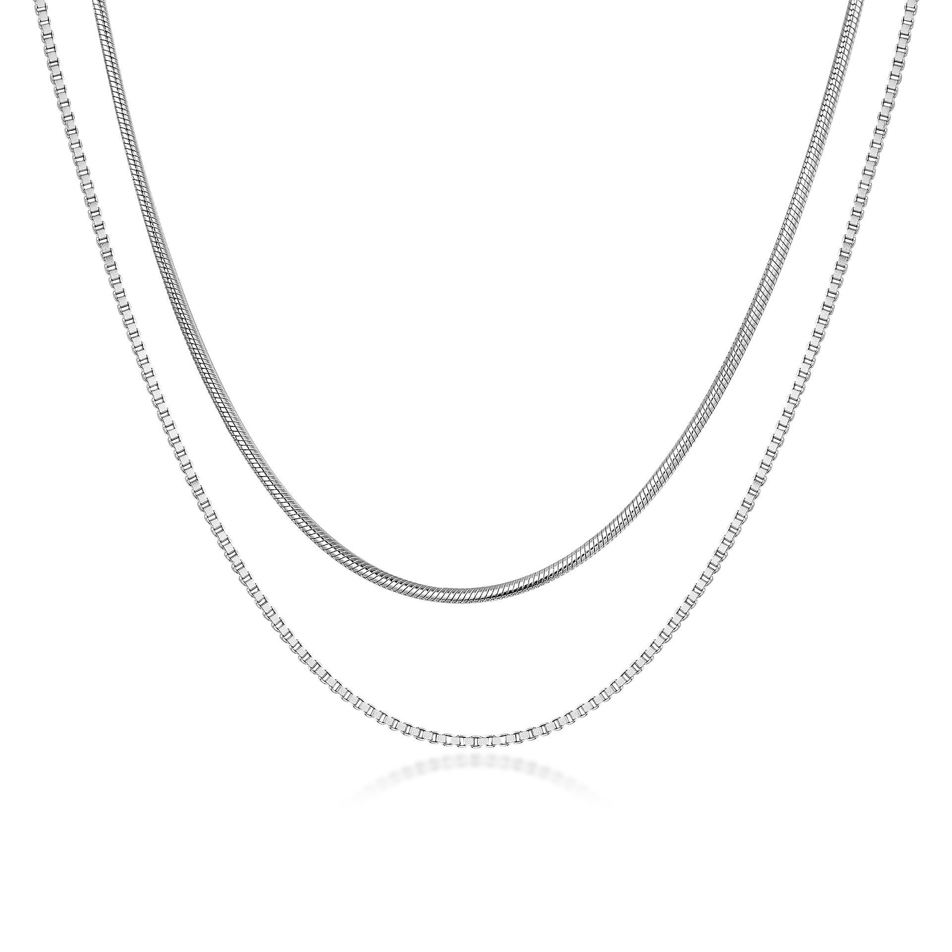 Nova - Double Mix Necklace Silver