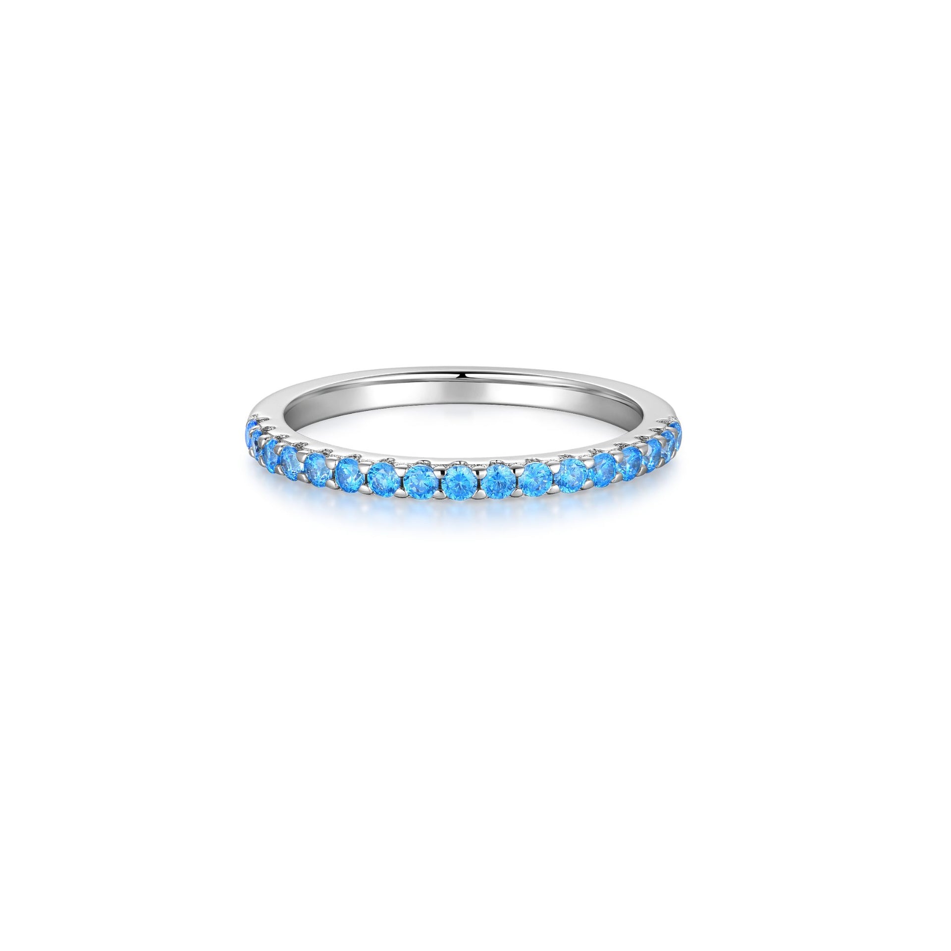 Ophelia - Aquamarine Eternity Ring Silver
