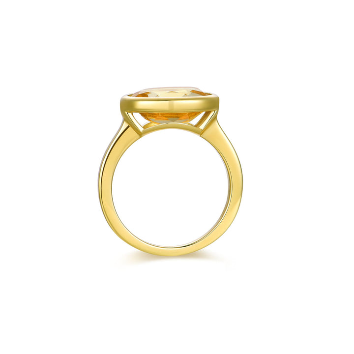 Nila Noor Selene Bezel Solitaire Ring Gold Rings Citrine