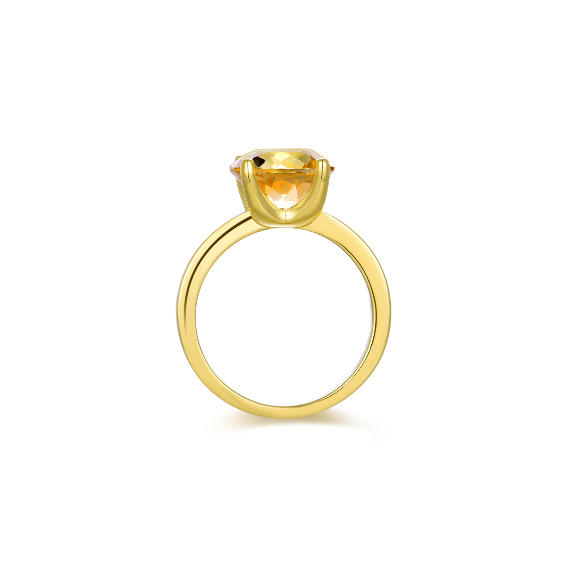 Selene - Citrine Prong Ring Gold