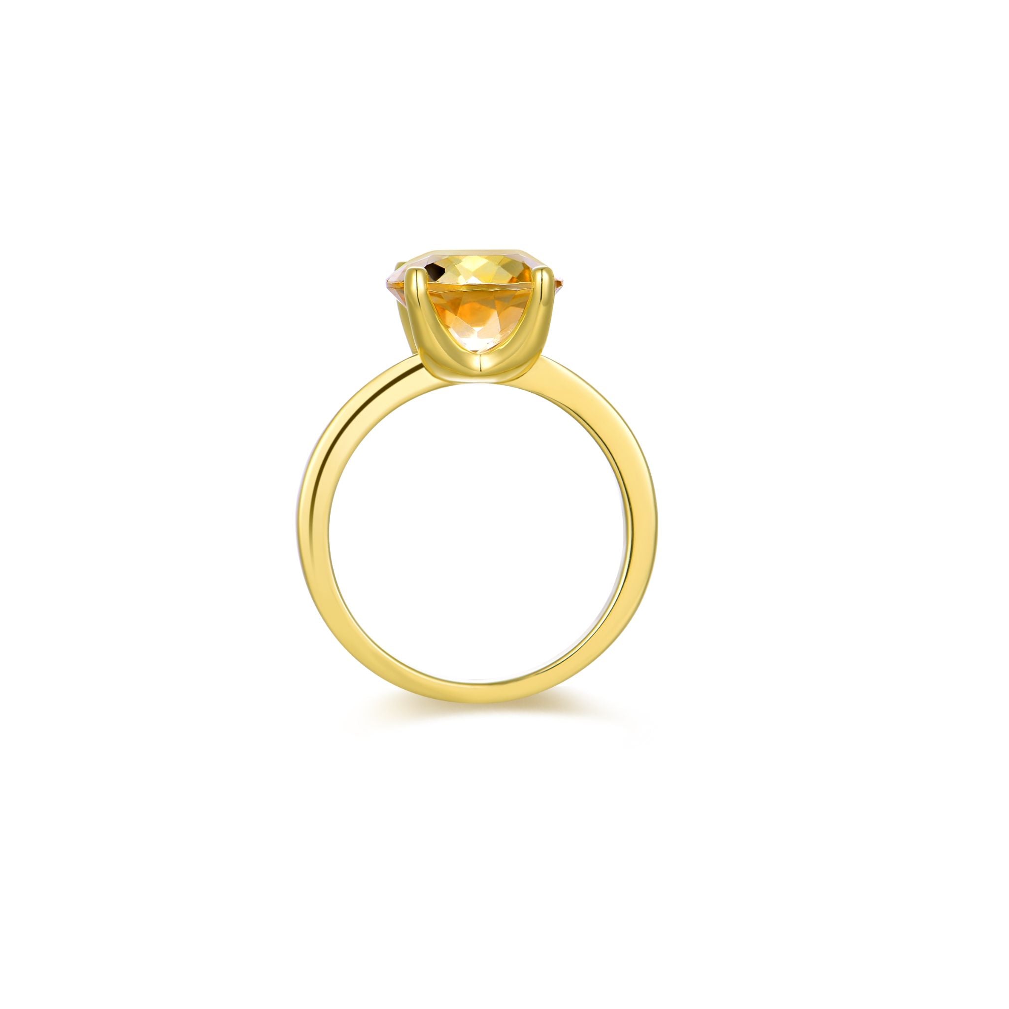Nila Noor Selene Prong Ring Gold Rings Citrine