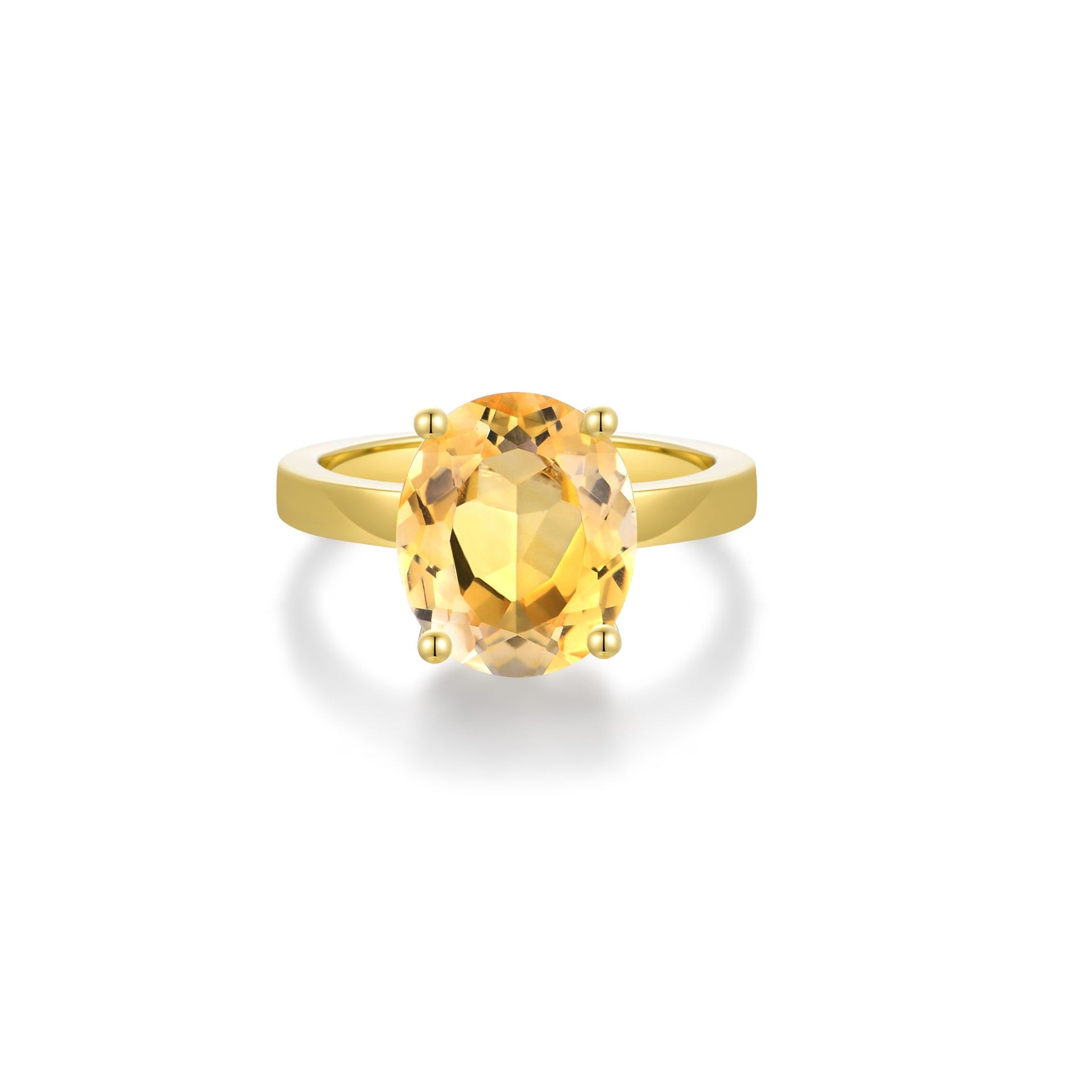 Nila Noor Selene Prong Ring Gold Rings Citrine