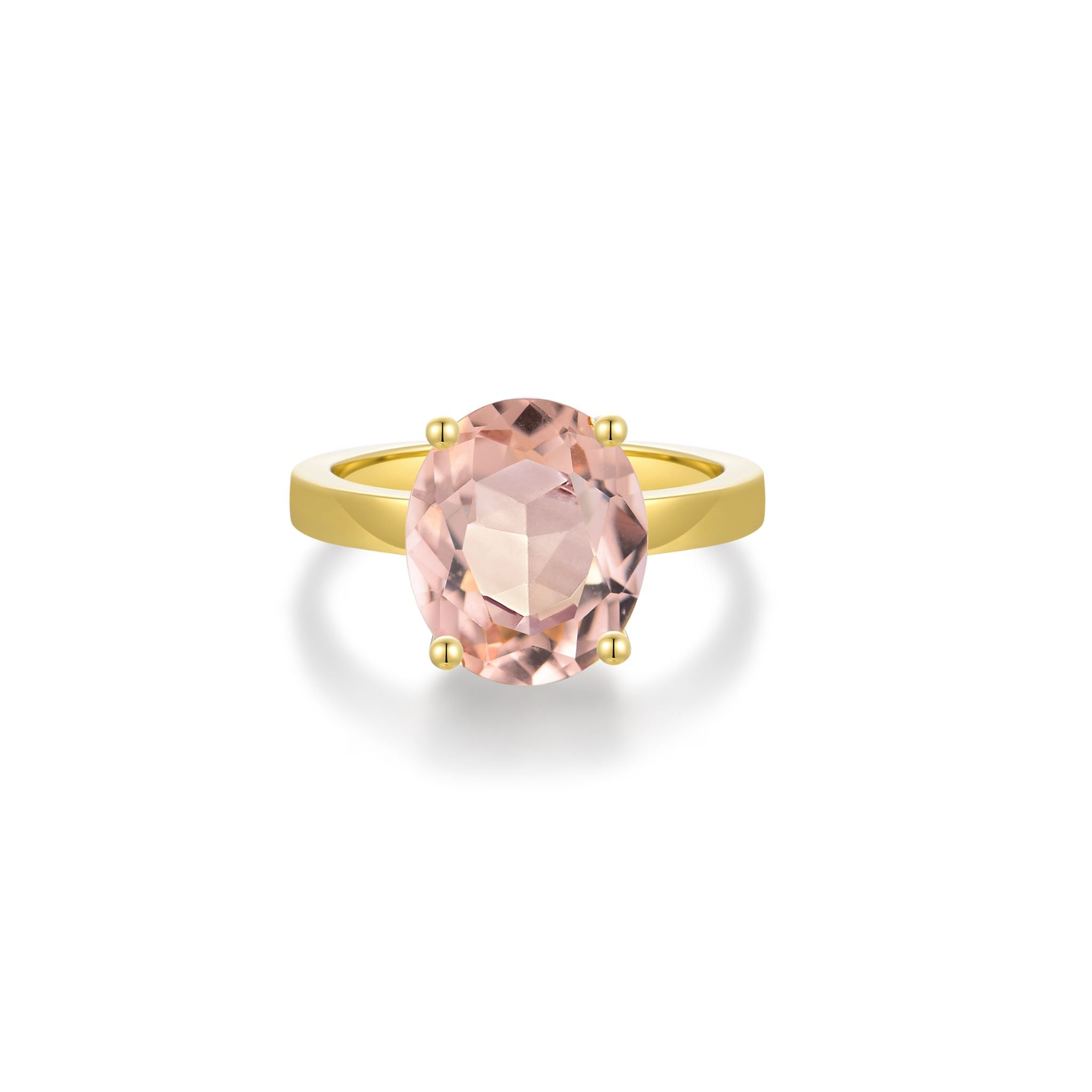 Nila Noor Selene Prong Ring Gold Rings Morganite