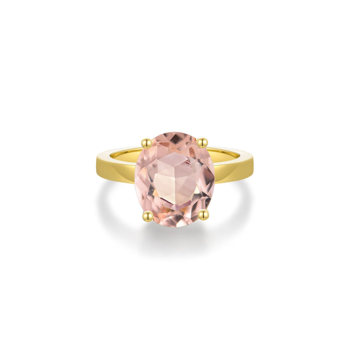 Nila Noor Selene Prong Ring Gold Rings Morganite
