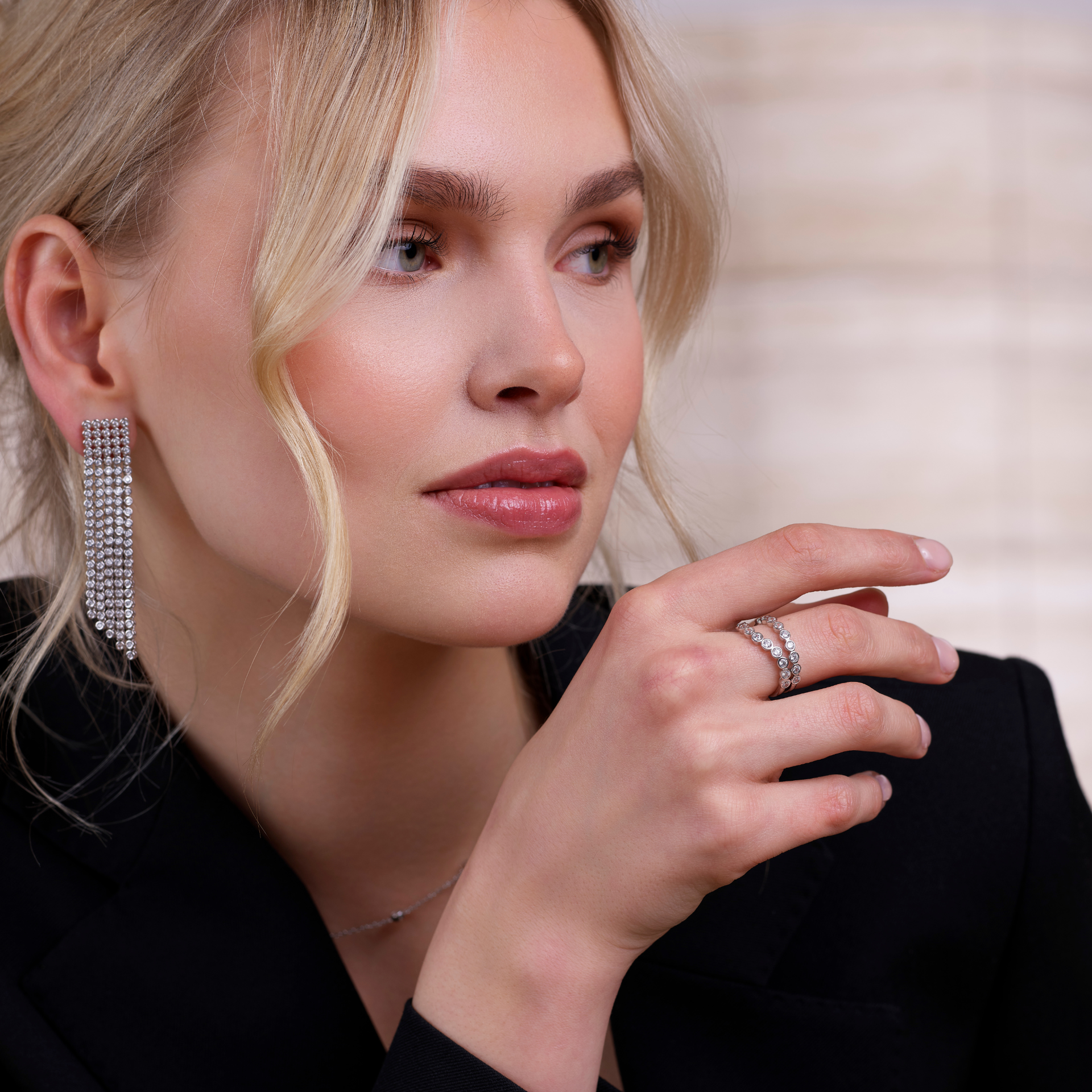 Sofie - Extravagant Drop Earrings Silver