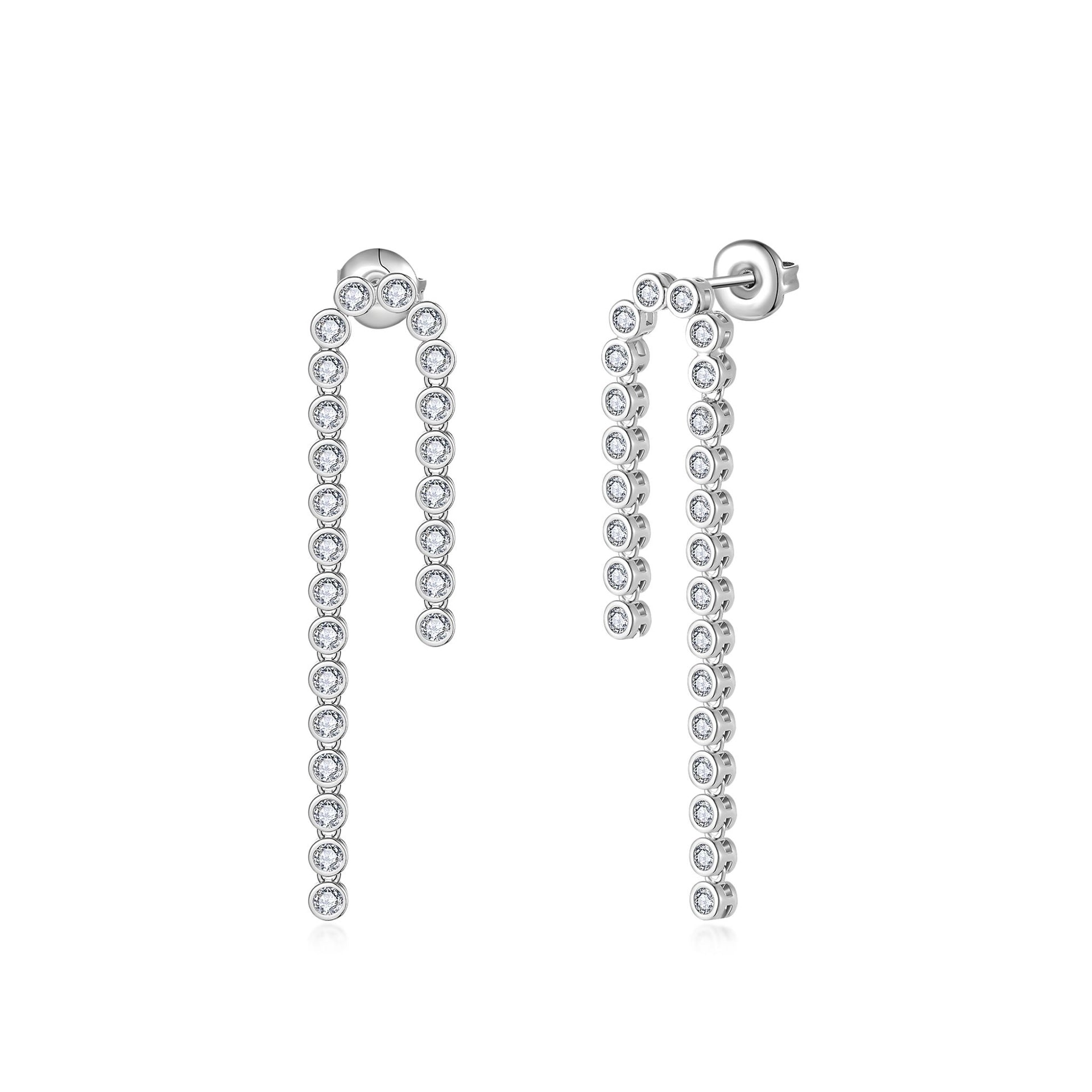 Nila Noor Sofie Double Drop Earrings Earrings Silver