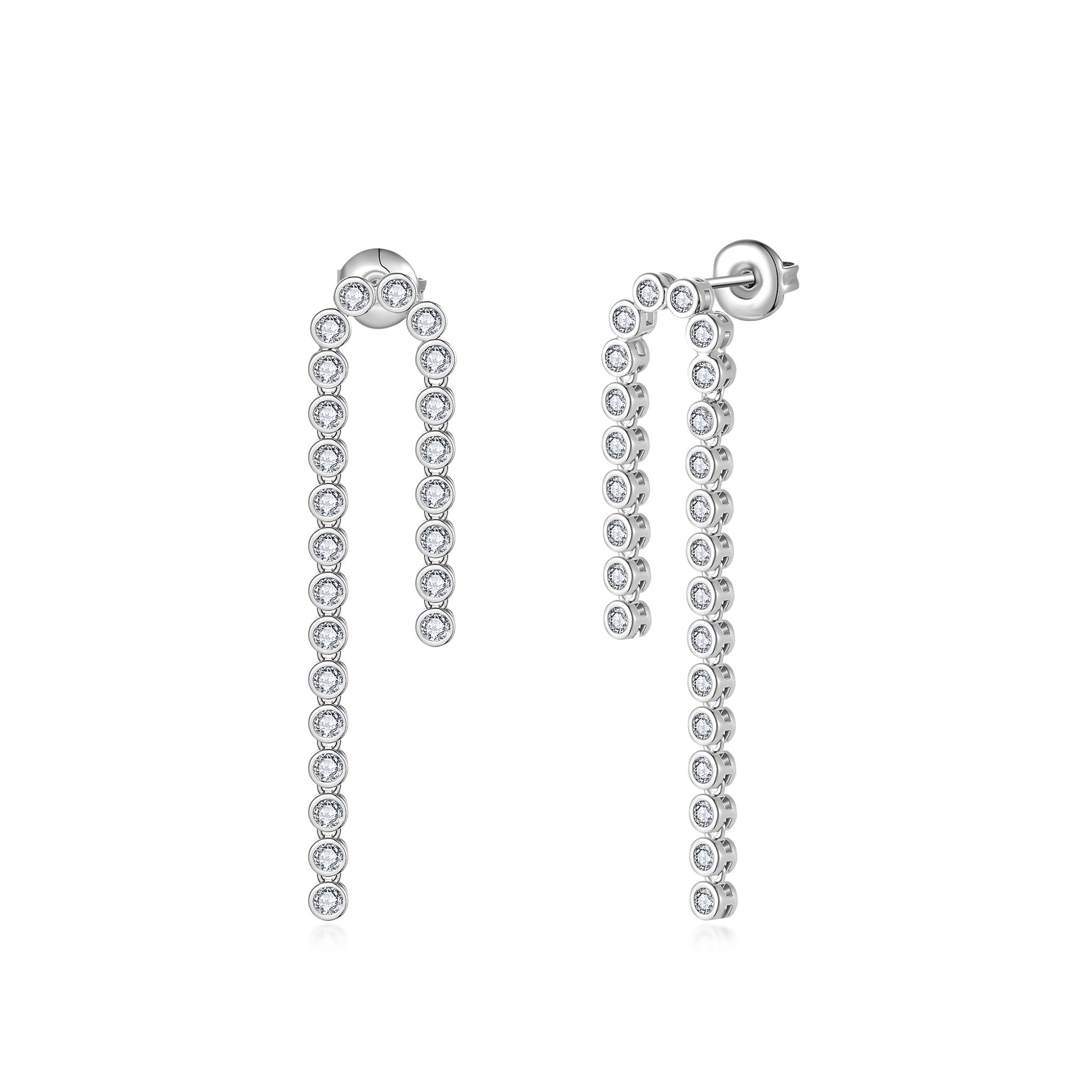 Nila Noor Sofie Double Drop Earrings Earrings Silver