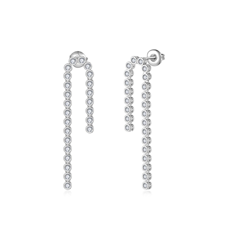 Nila Noor Sofie Double Drop Earrings Earrings Silver