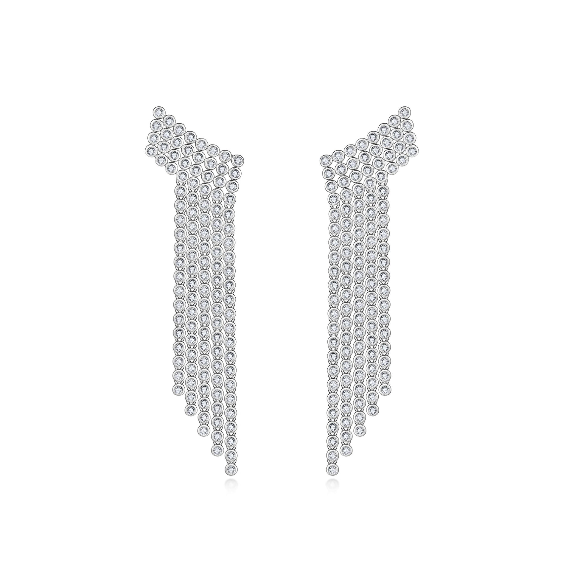 Sofie - Grand Drop Earrings Silver